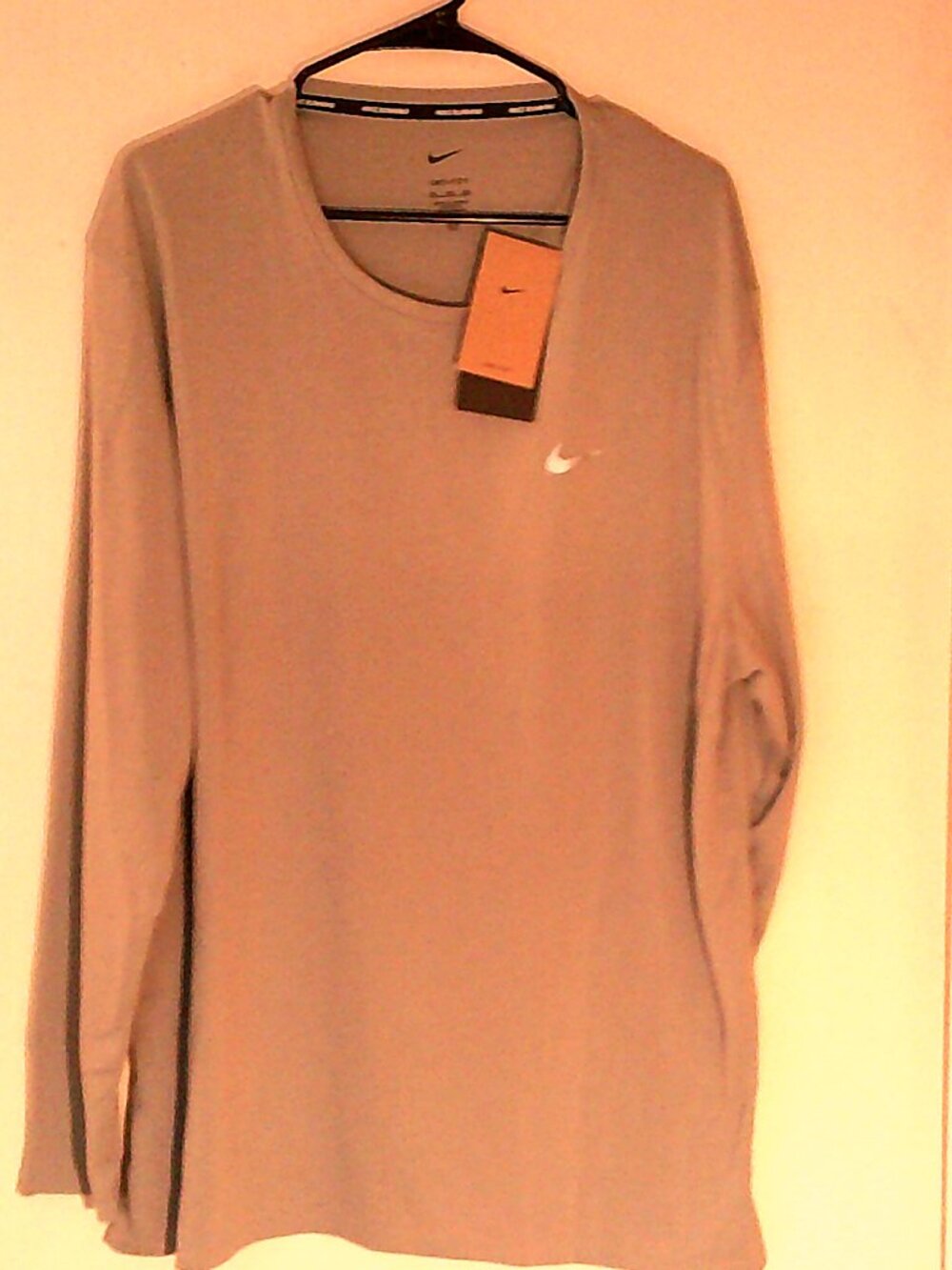 NEW NIKE Dri-FIT RUNNING "Miler LS Tee" MEN'S GREY FOG T-SHIRT 2XL FB7070-097